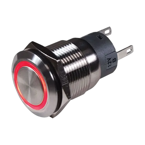 BEP Stainless Steel Push Button Switch On-Off 12V Red