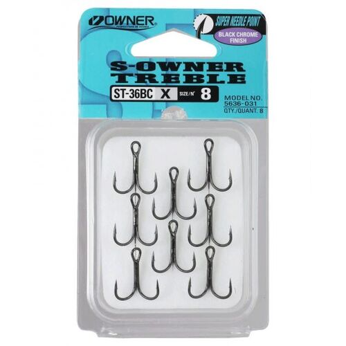 Owner ST-36 Treble Hooks (5636-031 ST36BC) Size-8