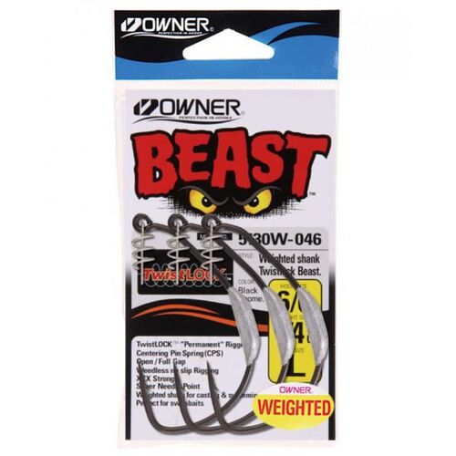 Owner 5130W Beast Weighted Hooks (5130W-024) Size - 4/0