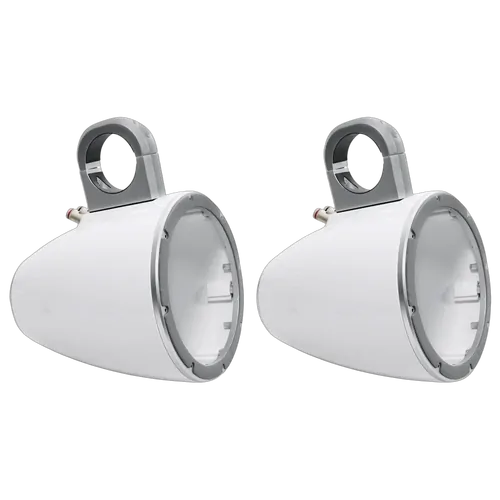 Kicker 12KMTESW 6.5" KM Series Empty Marine Tower-Speaker Enclosure Pair - White