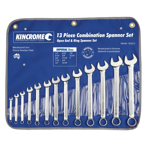 Kincrome Combination Spanner Set 13 Piece - Imperial