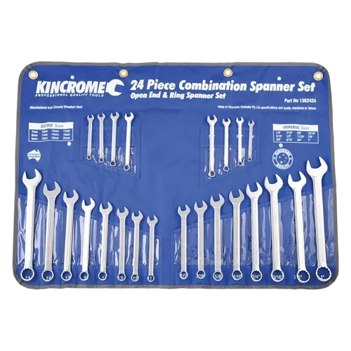 Kincrome Combination Spanner Set 24 Piece - Metric/Imperial