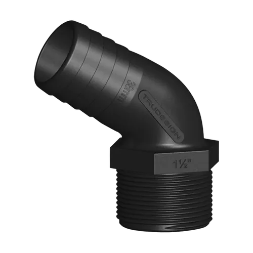 Tru Design Elbow Hose Tail 38mm x 1 1/2" Bsp Long Thread 120Â°