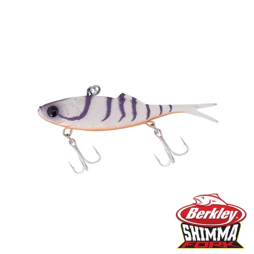 Berkley Shimma Fork Tail Soft Plastic 65mm Pearl White Purple