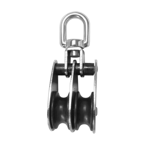 BLA Stainless Steel Double Block Swivel 14 x 50mm Nylon Sheave