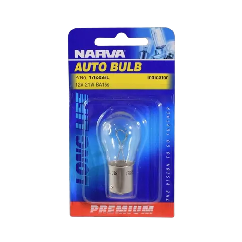 Narva 12V 21W BA15S P21W Premium Incandescent Globes (Blister Pack Of 1)