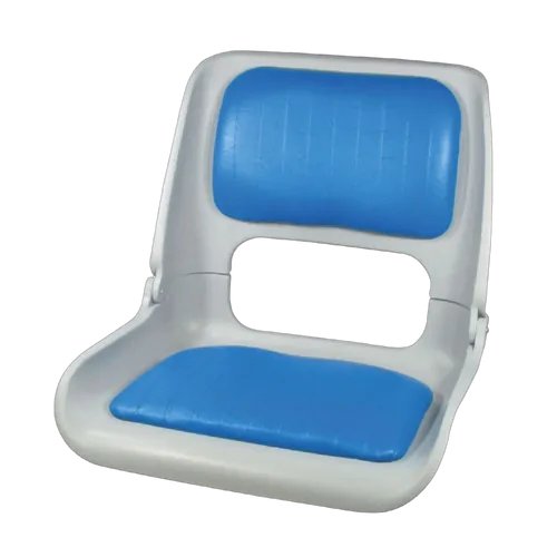 Skipper Seat Shell With Blue Vinyl Pads
