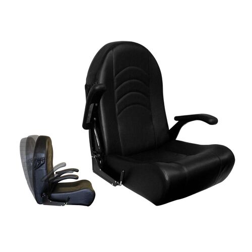 Royal Luxury Helm Seat Black With Arm Rests