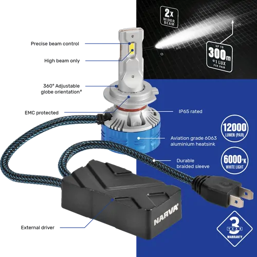 Narva H7 12/24V Gen III High Beam Led Performance Globe Kit