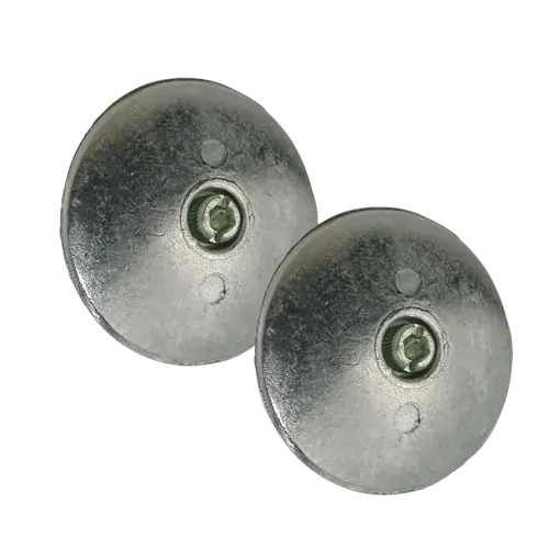 Rudder Anode - Cadmium Aluminium Free Fixed Hole 125mm Dia Pair