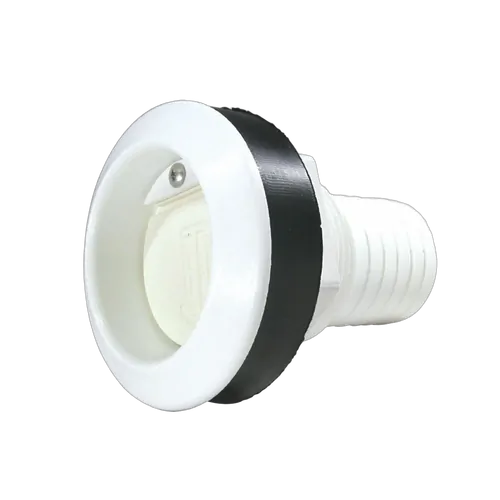 Thru Hull Scupper White Plastic 38mm Tail