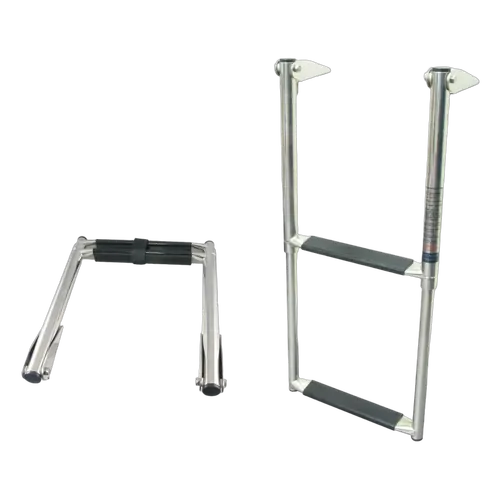 Bla Telescopic Boarding Ladder - Fold Down 2 Step Stainless Steel