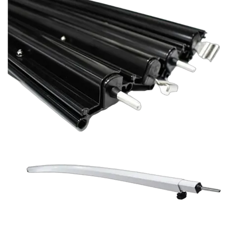 Aussie Traveller Anti-Flap Kit Short Black & Outback Explorer Curved Rafter Curvature: 55mm