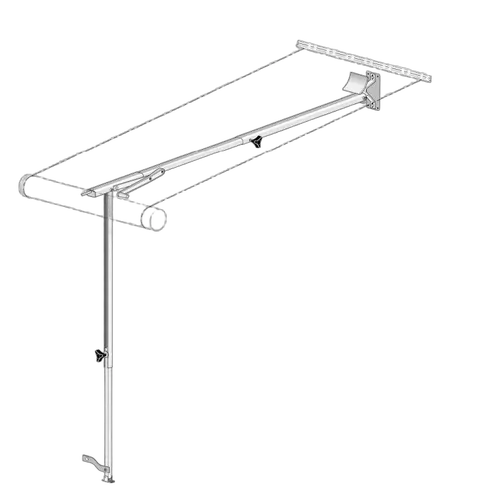 Carefree Awning Rafter w/ Ground Support Black