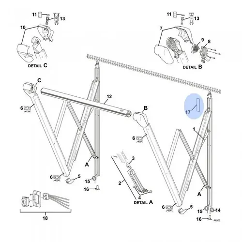 Carefree Altitude Awning Upper Wire Cover Black - R041331-006