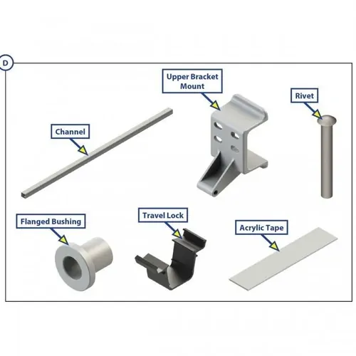 Lippert Solera Awning Parts - Outer Rafter + Top Bracket Assy Kit (D) - Pc White. 798869