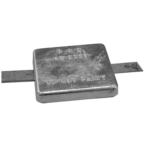 Zinc Block Anode Square With Strap 155mm x 155mm x 25mm