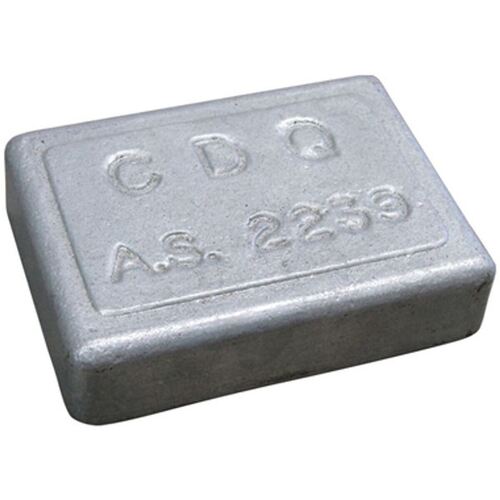 Zinc Block Anode Rectangular 150mm x 100mm x 20mm