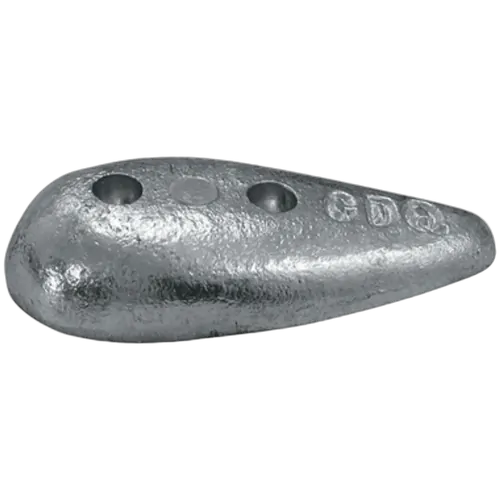 Zinc Block Anode Teardrop Bolt on 127mm x 60mm x 30mm