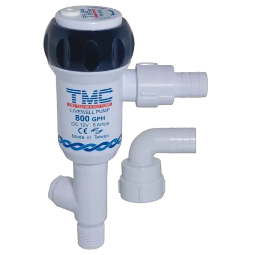 TMC Livewell Pump 800Gph 12V (Seacock) Straight
