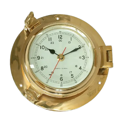 Marine Town - Clock Brass Porthole 186mm Base