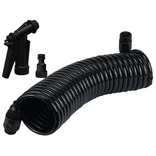 Deckwash Hose & Nozzle 7.5M Heavy Duty Black Power Spray Nozzle