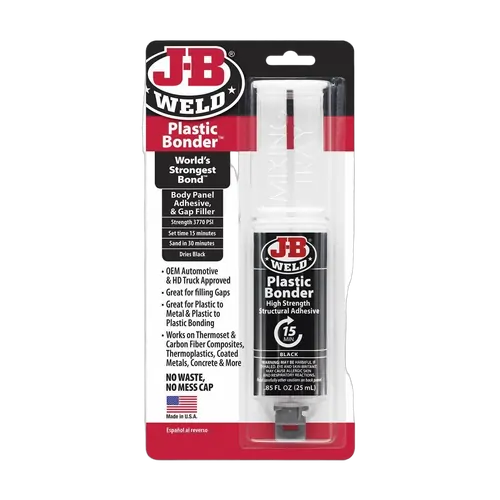 J-B Weld Plastic Bonder Adhesive Syringe Black 25ml