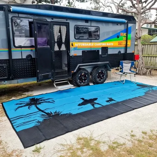 Affordable Camping Mats Annex Mat Morning Surf Aqua/Black 3.0 x 1.8m