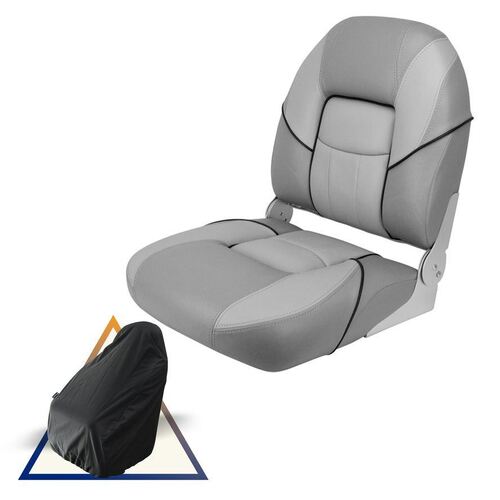 Relaxn Seat Bay Series Grey / Light Grey / Black Pipping & Premium Relaxn Seat Cover Grey 300D