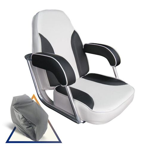 BLA Premium Offshore White/ Black & Grey Seat Cover Bundle