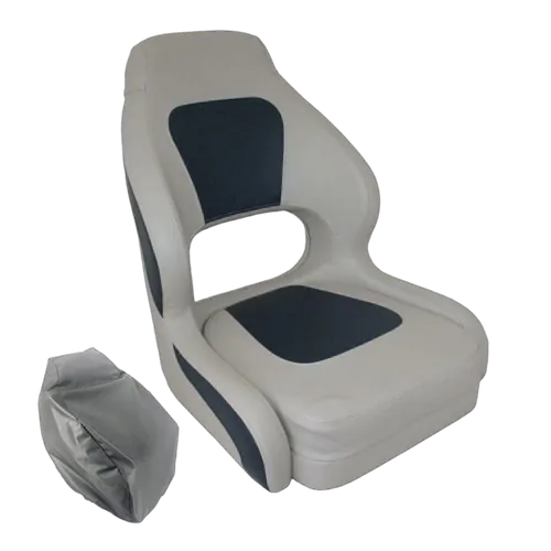 Helmsmen Seat Commodore - Light Grey/ Dark Blue & Grey Premium Seat Cover
