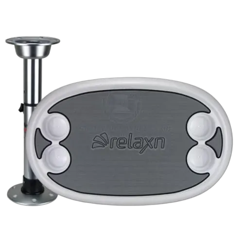 Relaxn Deluxe Adjustable Pedestal Table Kit With 4 Cup Holders