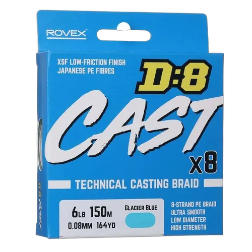 D:8 Cast Braid 150m/164yd - Glacier Blue - 6lb