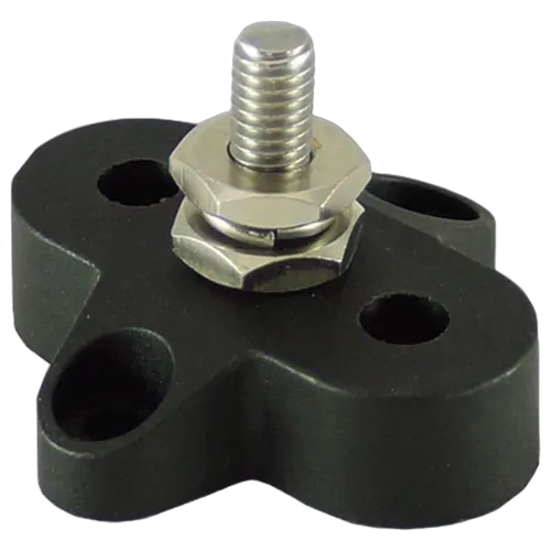 Terminal Stud M6 Single Black H/Duty