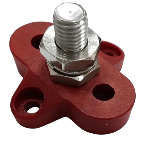Terminal Stud M8 Single Red H/Duty