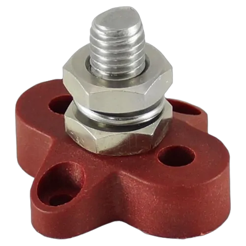 Terminal Stud M10 Single Red H/Duty