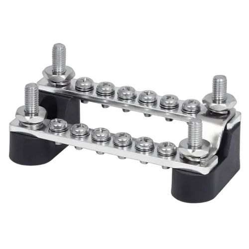 Buss Bar Heavy Duty 2 x 6Way 4 Stud Stepped With Cover
