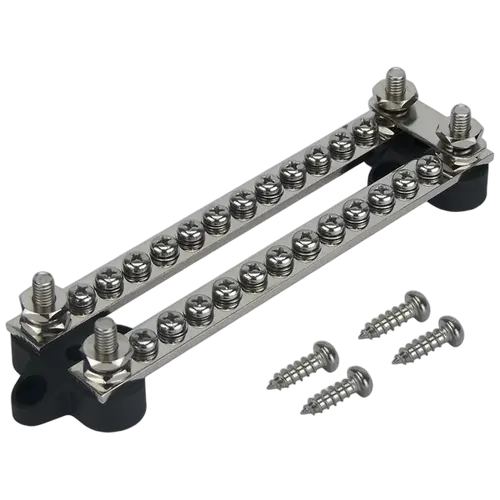 Heavy Duty Buss Bar 2 x 12Way 4 Stud