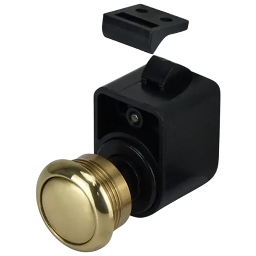 Lacquered Brass Push Button Door Set