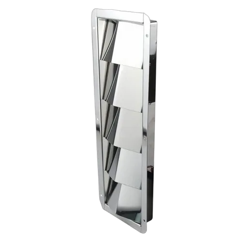 Stainless Steel 5 Lourve Vent 112mm (W) x 325mm (H) x 27mm (D)