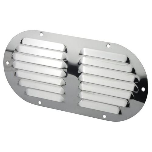 Vent Louvered Oval Stainless Steel 116mm x 233mm