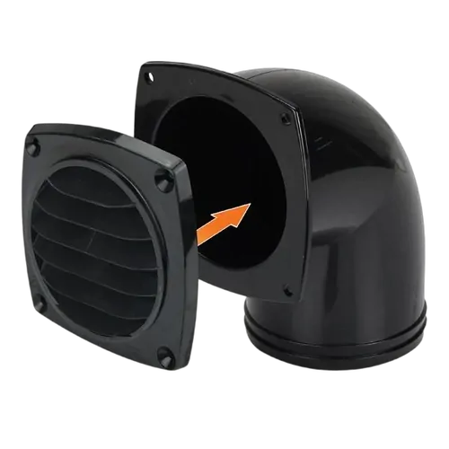 Black Vent Elbow 76mm