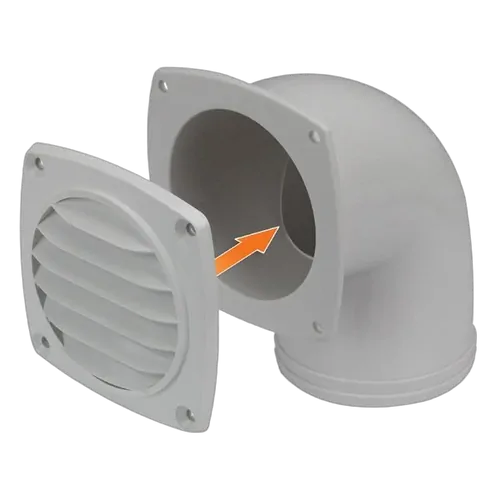 White Bent Adaptor 76mm