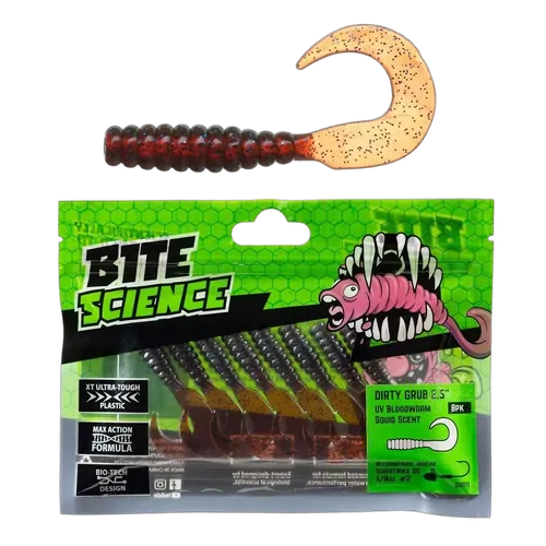 Bite Science Dirty Grub 2.5" UV Bloodworm - PK/8