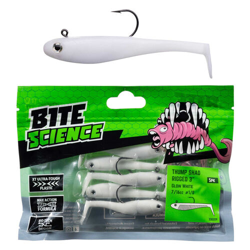 Bite Science Thump Shad 3" Glow White