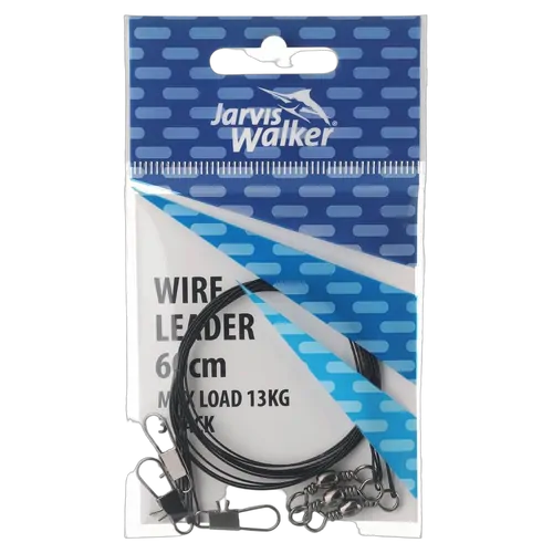 Black Wire Leader 60cm/13kg - 3pk - PK/3