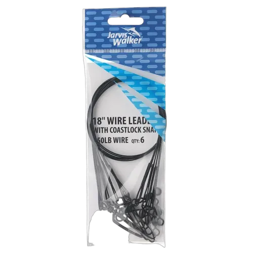 18" Wire Leader With Coastlock Snap - 150lb Wire - 6pk - PK/10