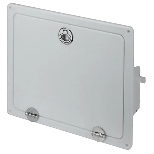 White Polymer 2 Tray Tilt Storage With Stainless Steel Round Latch