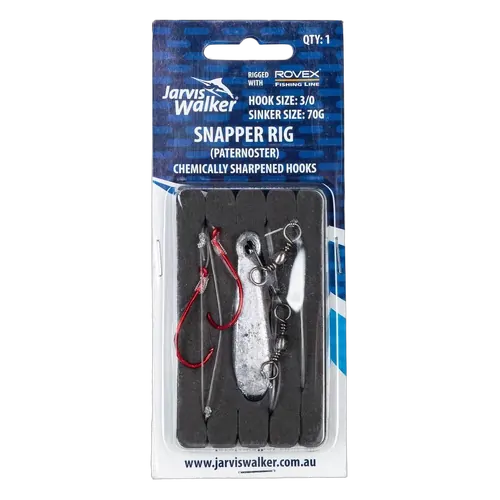 Snapper - 3/0 Octopus red - 70g Snapper lead - 40lb line