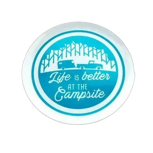 Camco Melamine Dinner Plate, Trailer/Tree Pattern. 53227